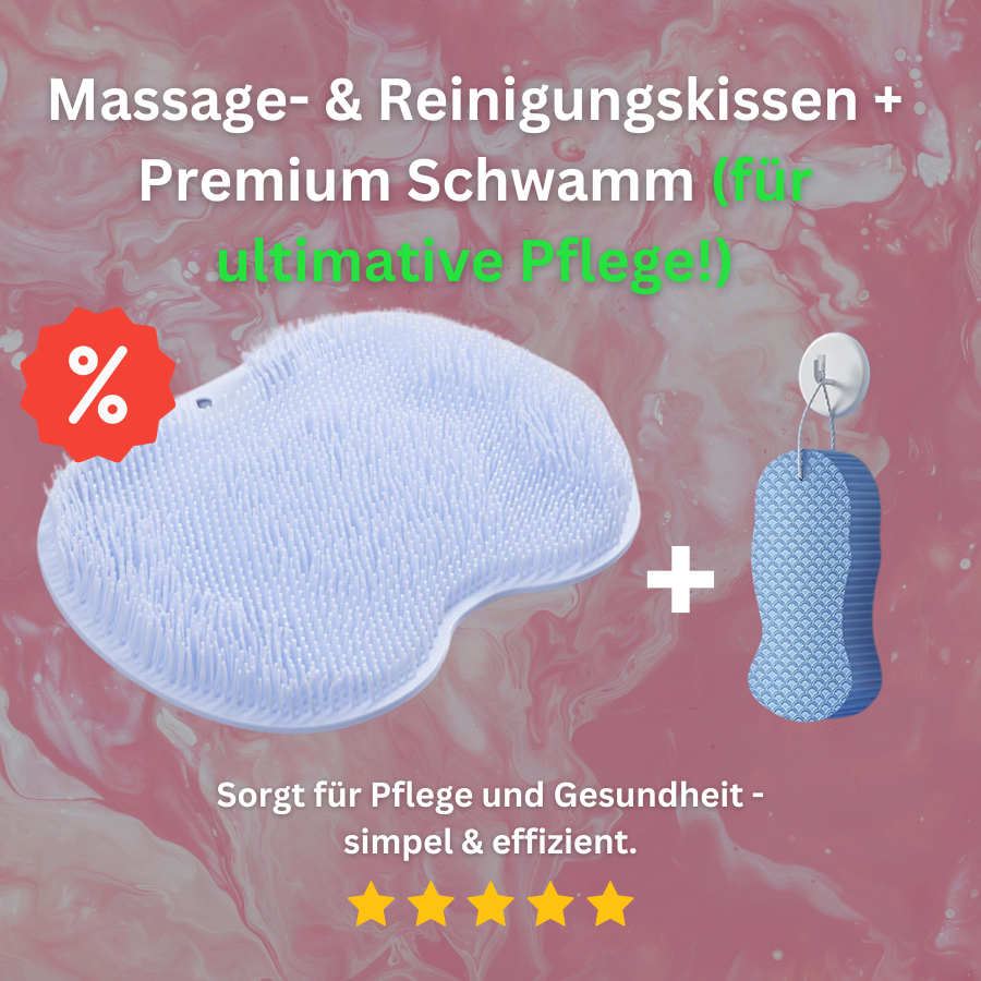 Multifunktionales Massage- & Reinigungskissen mit Badeschwamm