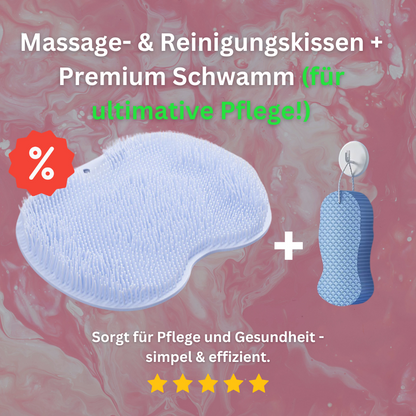 Multifunktionales Massage- & Reinigungskissen mit Badeschwamm