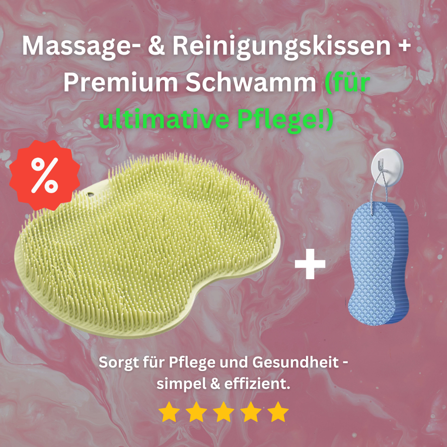 Multifunktionales Massage- & Reinigungskissen mit Badeschwamm