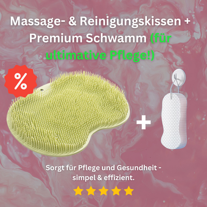Multifunktionales Massage- & Reinigungskissen mit Badeschwamm